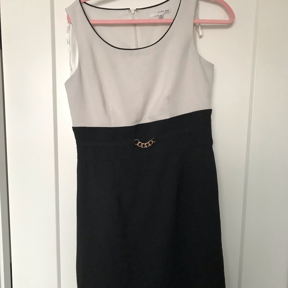Studio One Black and White Midi Dress
